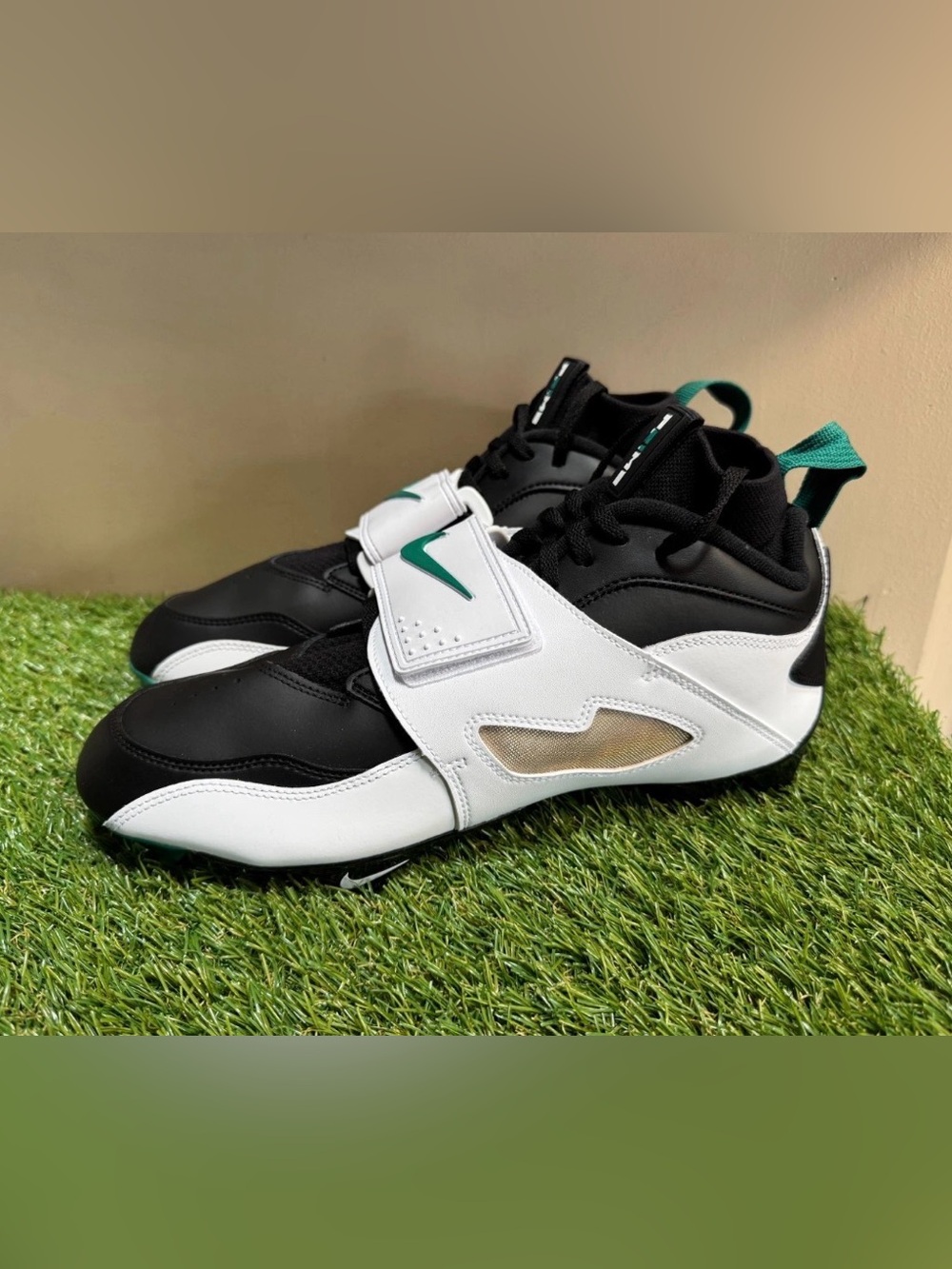 Nike Air Diamond Turf 93 TD Black White Deion Sanders Football Cleats Mens 11.5
